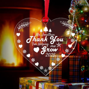 Personalided Christmas Bauble Thank You Teacher Bauble Gift Custom Year Treehanging Decor