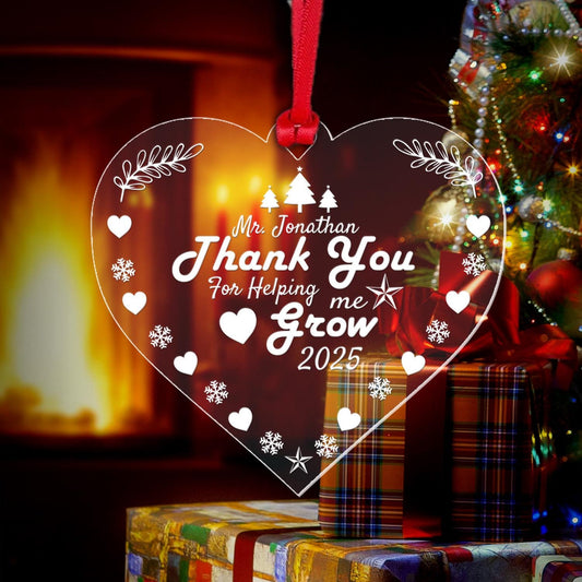 Personalided Christmas Bauble Thank You Teacher Bauble Gift Custom Year Treehanging Decor