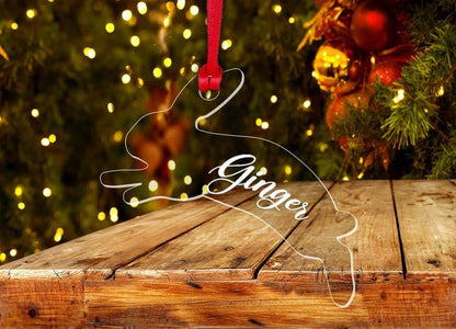Personalised Rabbit Christmas Bauble Pet Bunny Name Xmas Tree Decoration Gift