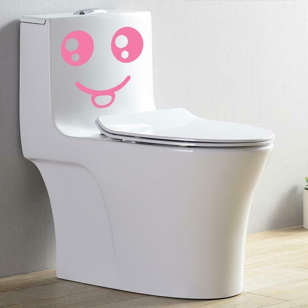 Smiling Face Waterproof Toilet Sticker Funny Novelty Vinyl Decal Bathroom Kids