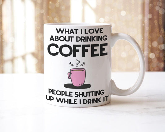 What I Love About Coffee Mug & Coaster Set Christmas Boyfriend Birthday Tea Gift