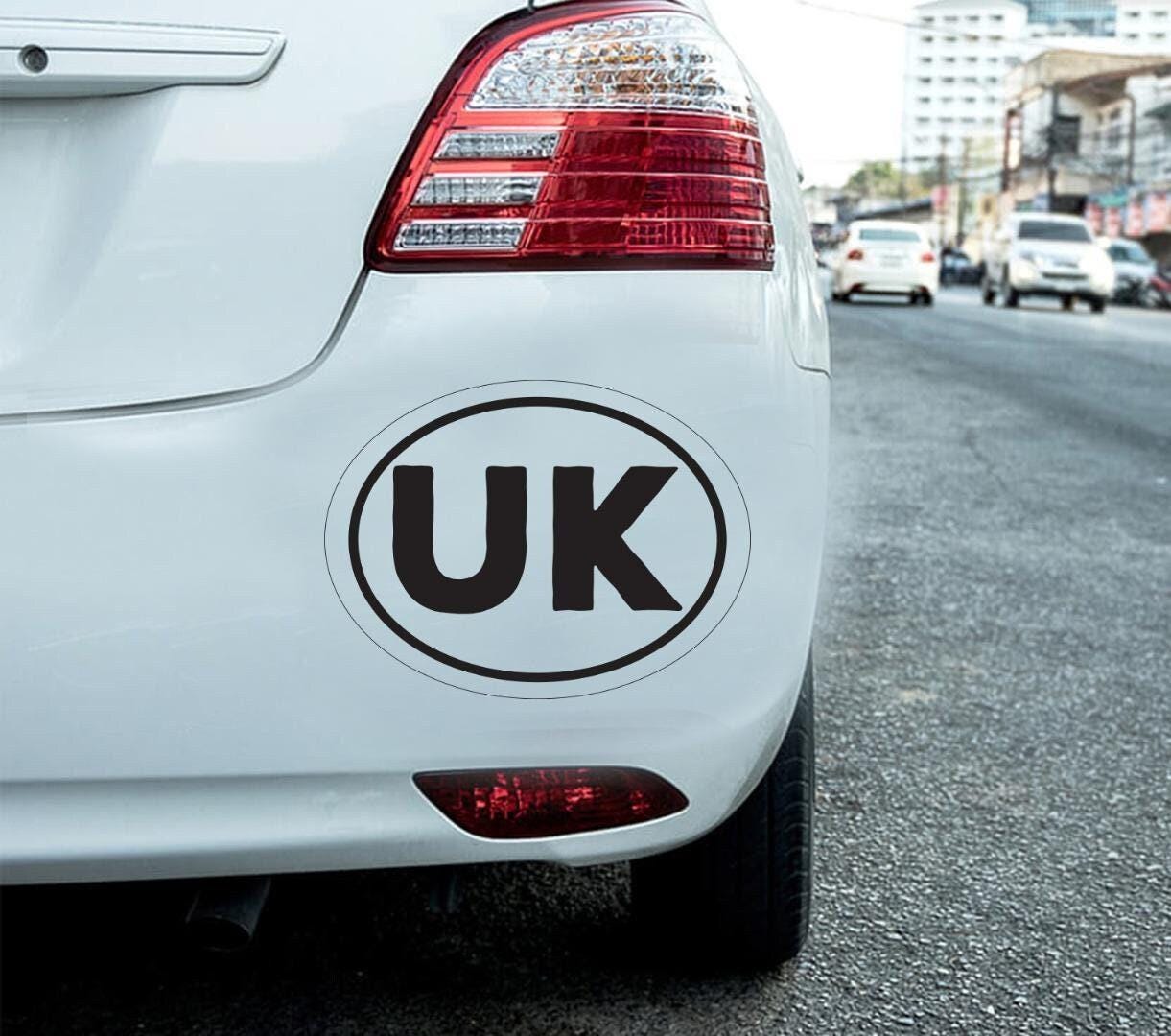 UK Oval Car Sticker: Vinyl Self Adhesive, Road Legal (Set of 2)