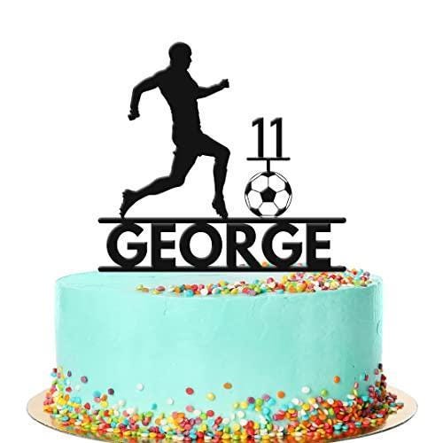 Personalised Football Birthday Cake Topper Footballer Soccer Acrylic Decoration