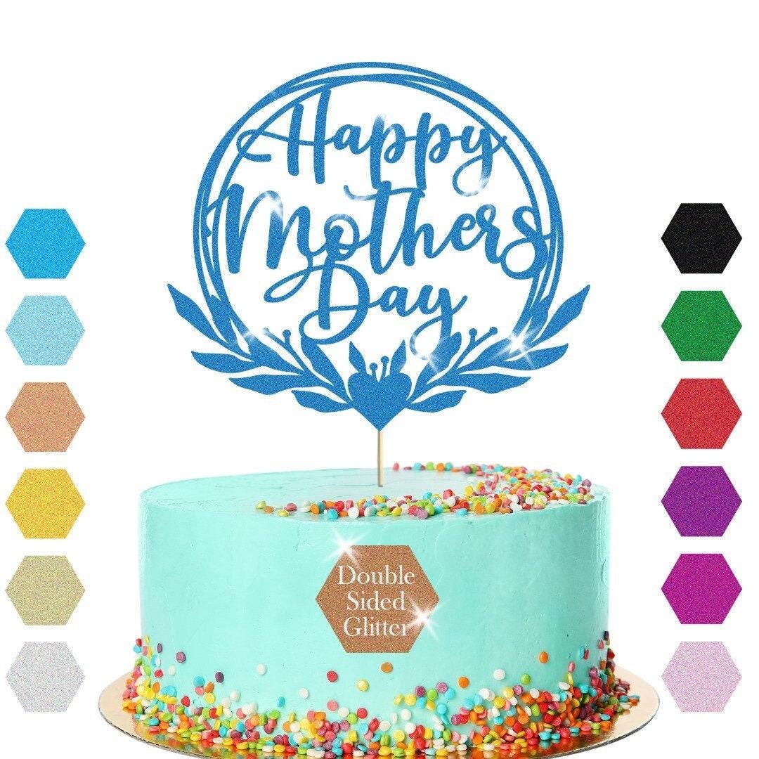Happy Mothers Day Glitter Cake Topper Birthday Celebration Decoration