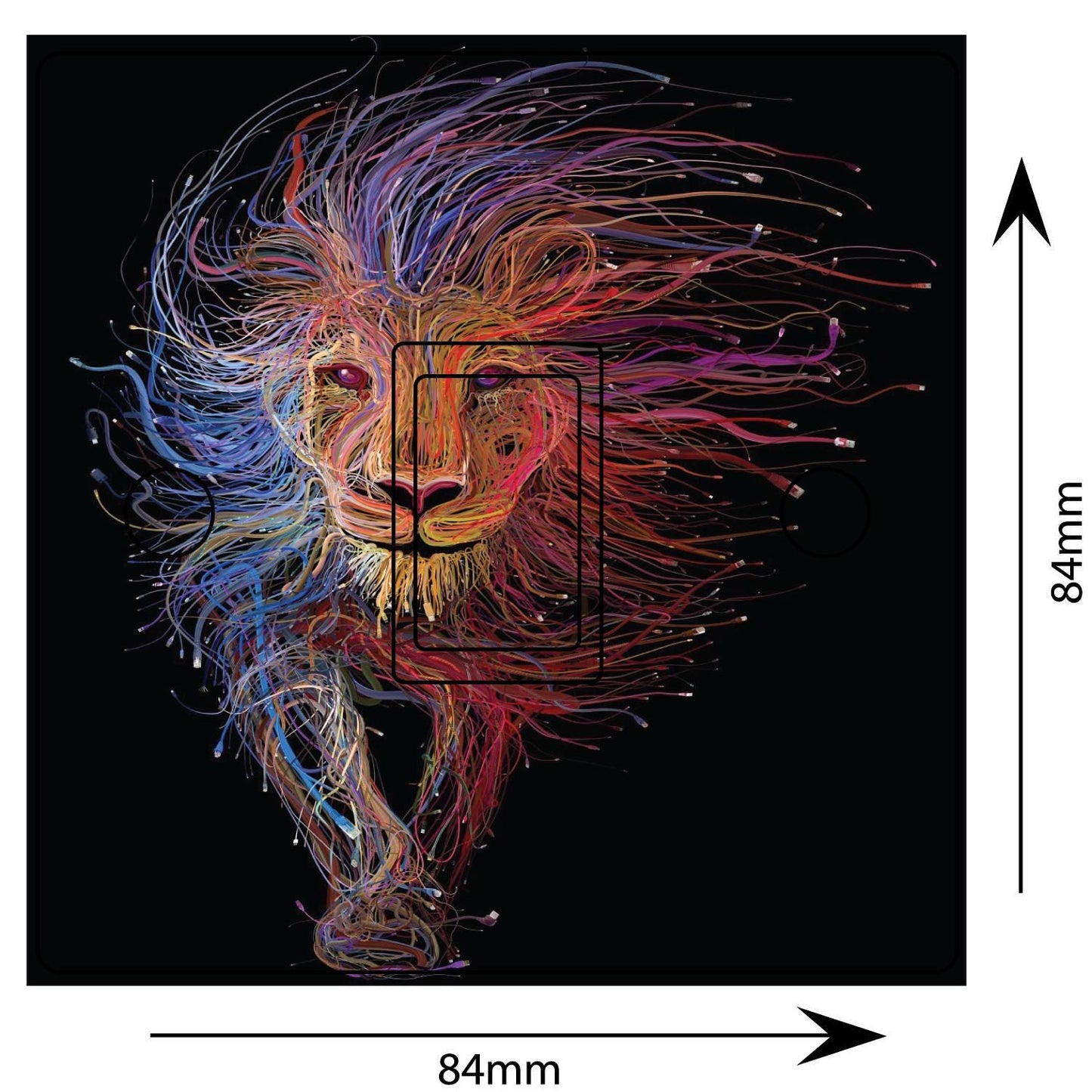 Lion Abstract Trippy Art Light Switch Sticker Cover Vinyl Skin Wall Decal