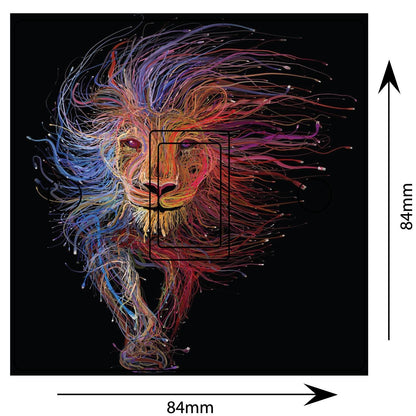 Lion Abstract Trippy Art Light Switch Sticker Cover Vinyl Skin Wall Decal