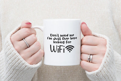 Looking For Wifi Mug & Coaster Set - Novelty Coffee Tea Cup Gift