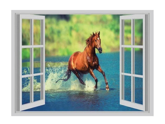 Galloping Horse Waterproof Vinyl Wall Decal: 45x60cm Poster