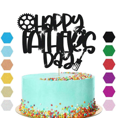 Happy Fathers Day Cake Topper Super Dad Daddy Men Party Glitter Cake Decoration