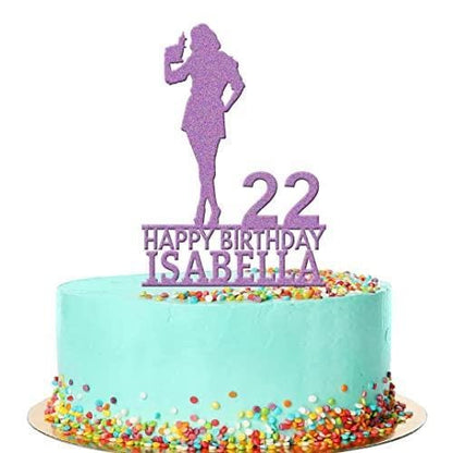 Spy Female Agent Cake Topper Personalised Girls Birthday Cake Decoration Any Name & Age
