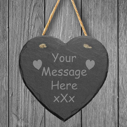 Personalised Laser Engraved Home Plaque Sign Slate Heart House Warming Gift