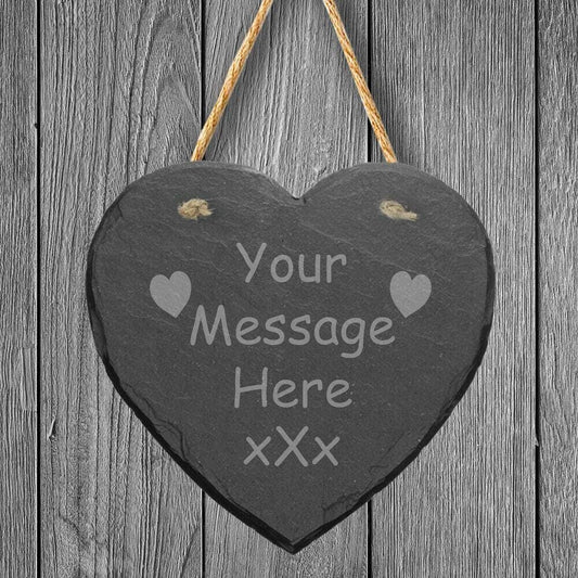 Personalised Laser Engraved Home Plaque Sign Slate Heart House Warming Gift
