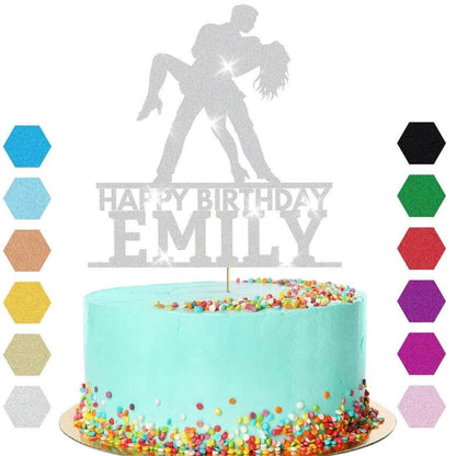 Dancing Couple Cake Topper Personalised Girls Boys Birthday Decoration Any Name