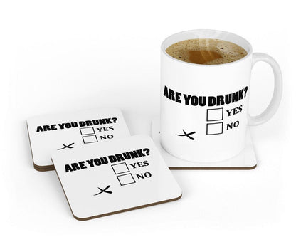 Are You Drunk? Ceramic Novelty Mug & Coaster Funny Workspace Office Gift Coffee Tea Cup
