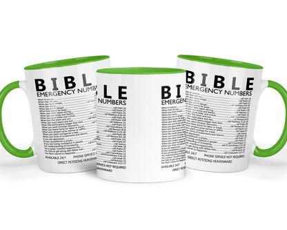 Bible Verse Mug & Coaster Gift Set: Christian Emergency Numbers