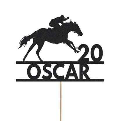 Personalised Horse Racing Jockey Topper Birthday Cake Decoration Any Name & Age