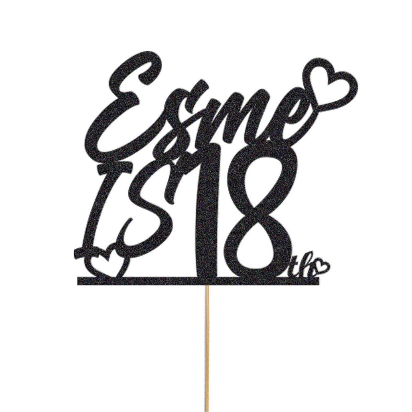 Personalised Glitter Cake Topper: Custom Name & Age