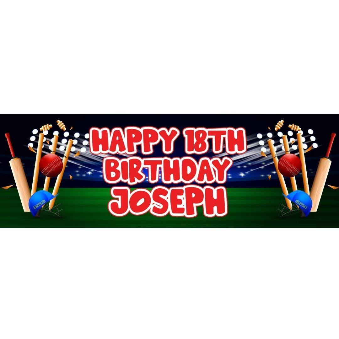 2x Personalised Cricket Birthday Banner: Batsmen Party Decoration