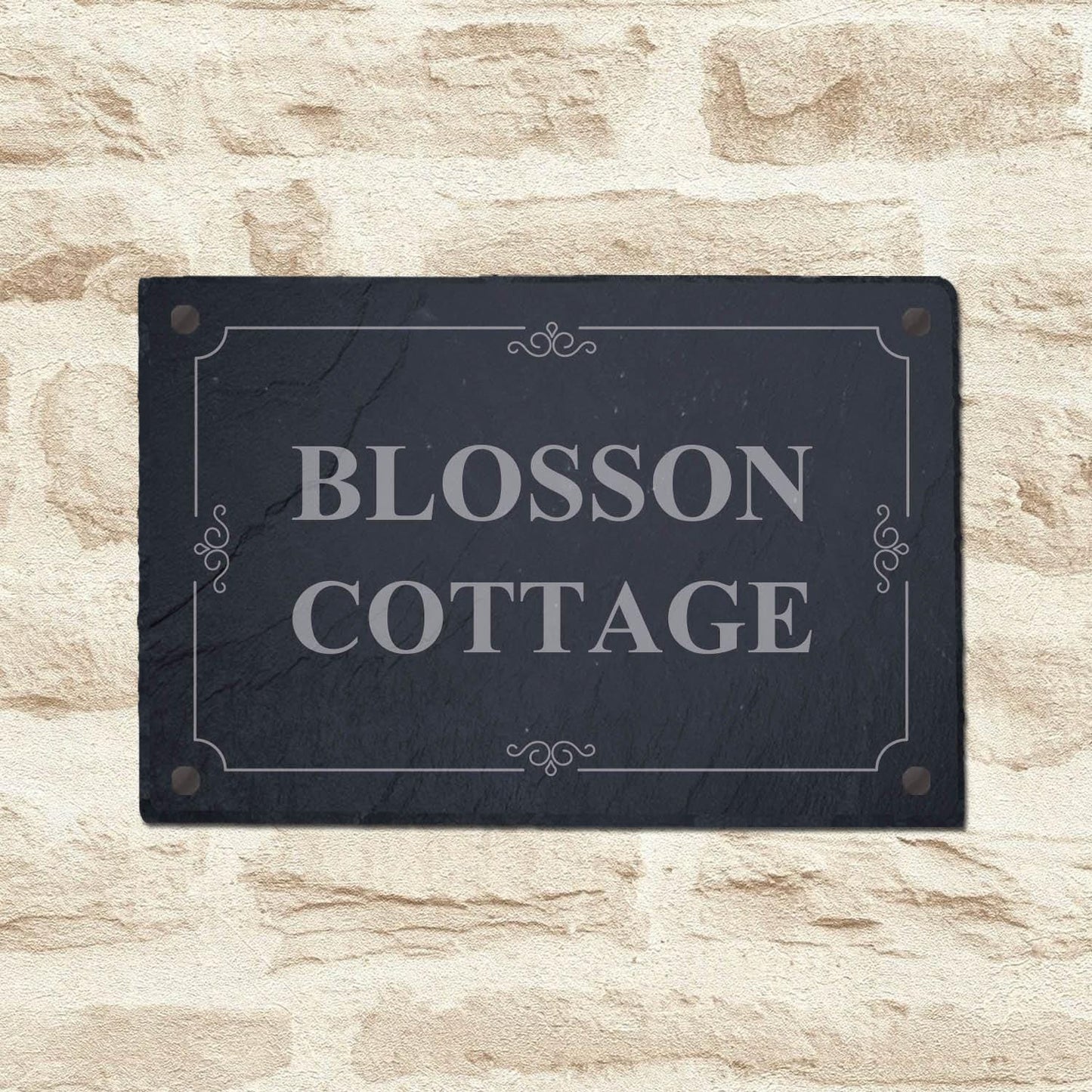 Personalised Slate House Sign Door Number Home Plaque Laser Engraved Stone