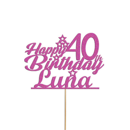 Personalised Glitter Cake Topper: Customise With Any Name & Age