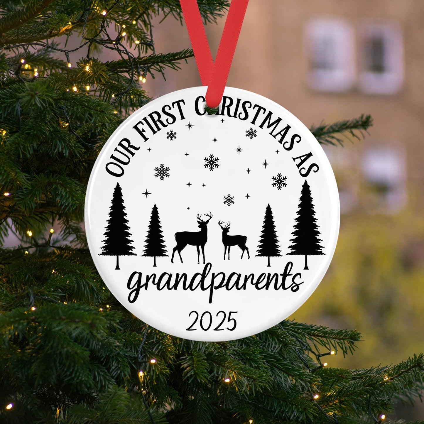 Personalised First Christmas As Grandparents Christmas Bauble Tree Hanging Decor Keepsake Gift