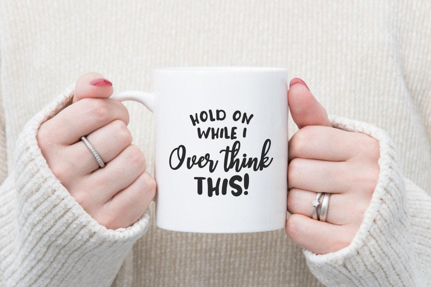 Hold On While I Overthink This! 2 - Funny Laugh Novelty Mug & Coaster Coffee Tea Cup Gift