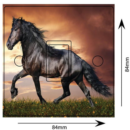 Majestic Black Horse 3d Light Switch Sticker Cover Vinyl Skin Wall Decal Decor