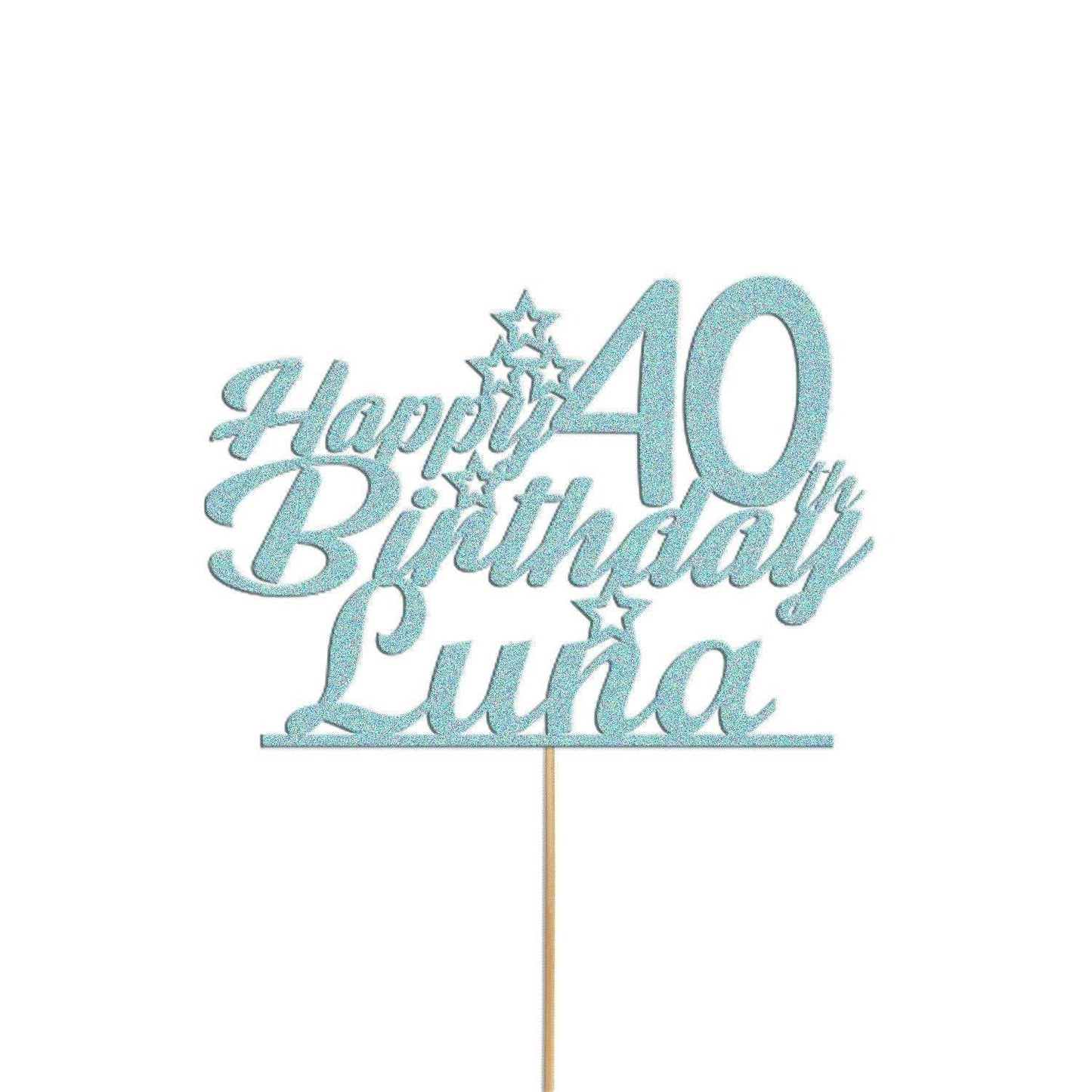 Personalised Glitter Cake Topper: Customise With Any Name & Age