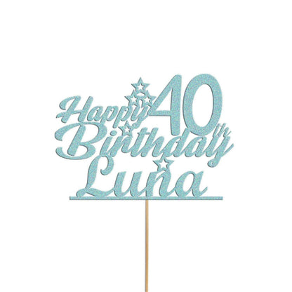 Personalised Glitter Cake Topper: Customise With Any Name & Age