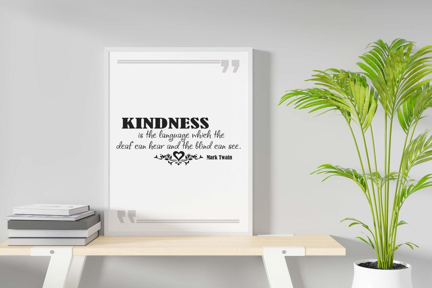 Kindness Is The Language Motivational Positive Quote Art Poster Print Wall