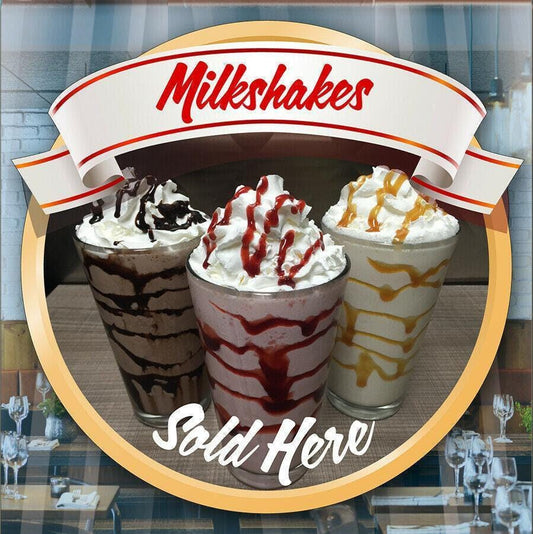 Milkshakes Catering Window Cafe Shop Restaurant Sticker Sign Pos Decal
