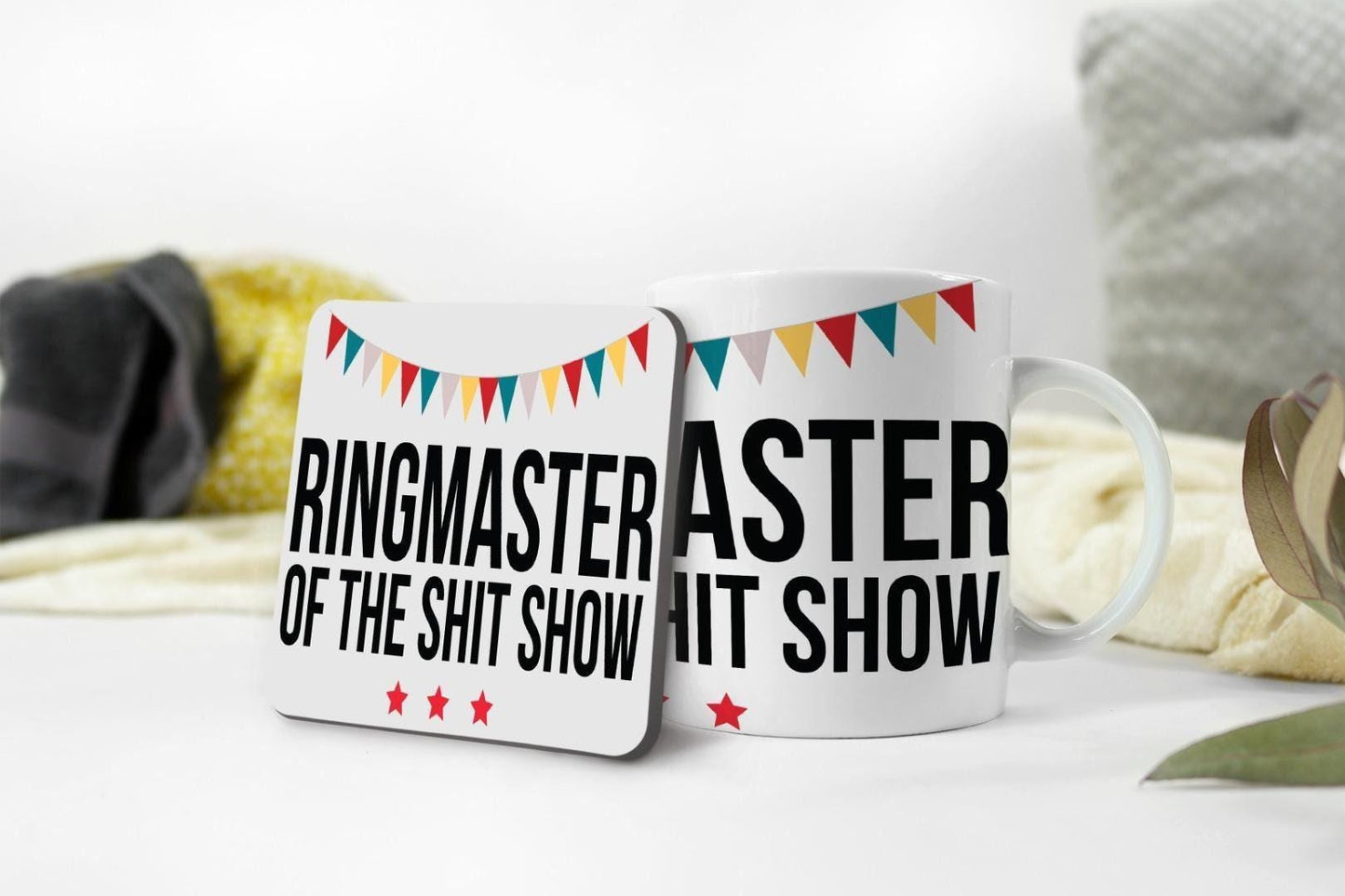 Ringmaster Of Shit Show Mug & Coaster Gift Set Funny Present For Boss Coffee Cup
