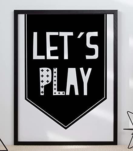 Lets Play Learning Nursery Bedroom Boys Girls Wall Decor Art Poster Print