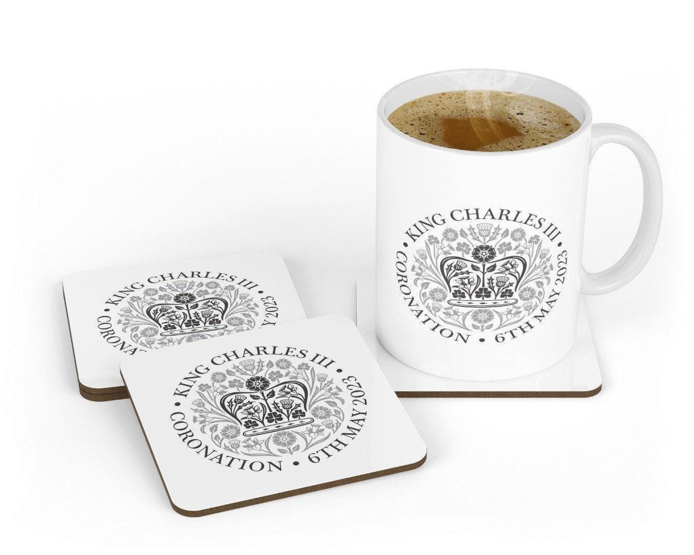 Kings Charles III Coronation Mug & Coaster Royal Crown Souvenir Memorabilia Gift
