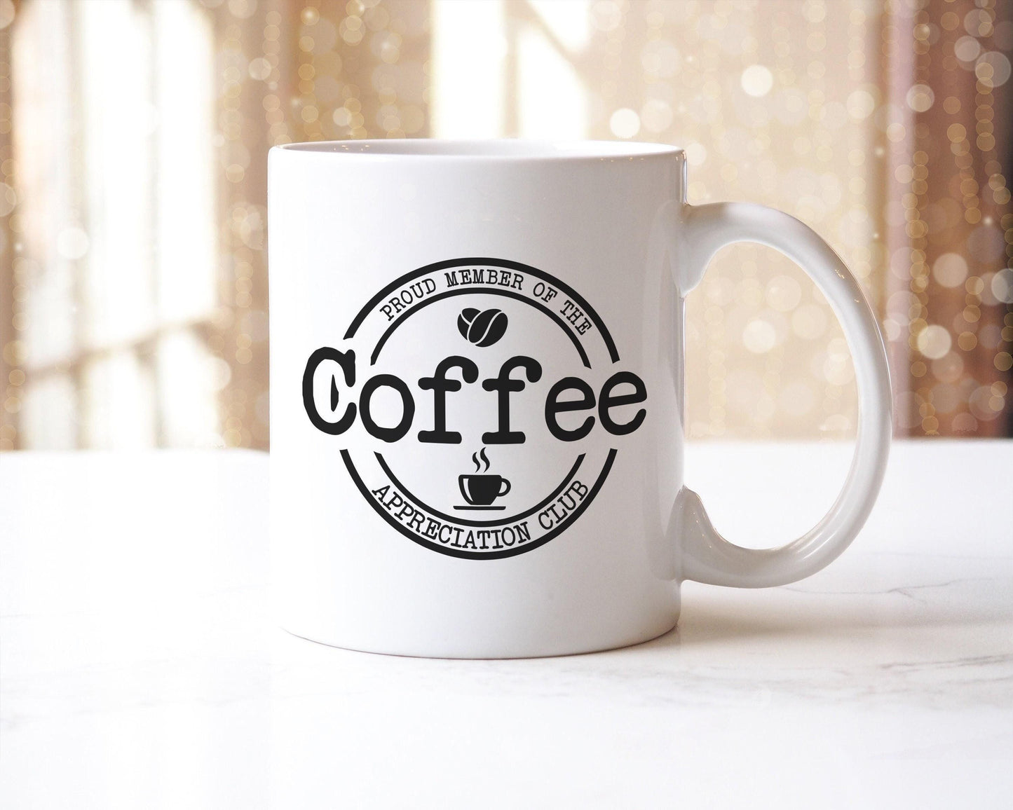 Proud Member Of The Coffee Appriciation Club - Novelty Mug & Coaster Coffee Tea Cup Gift