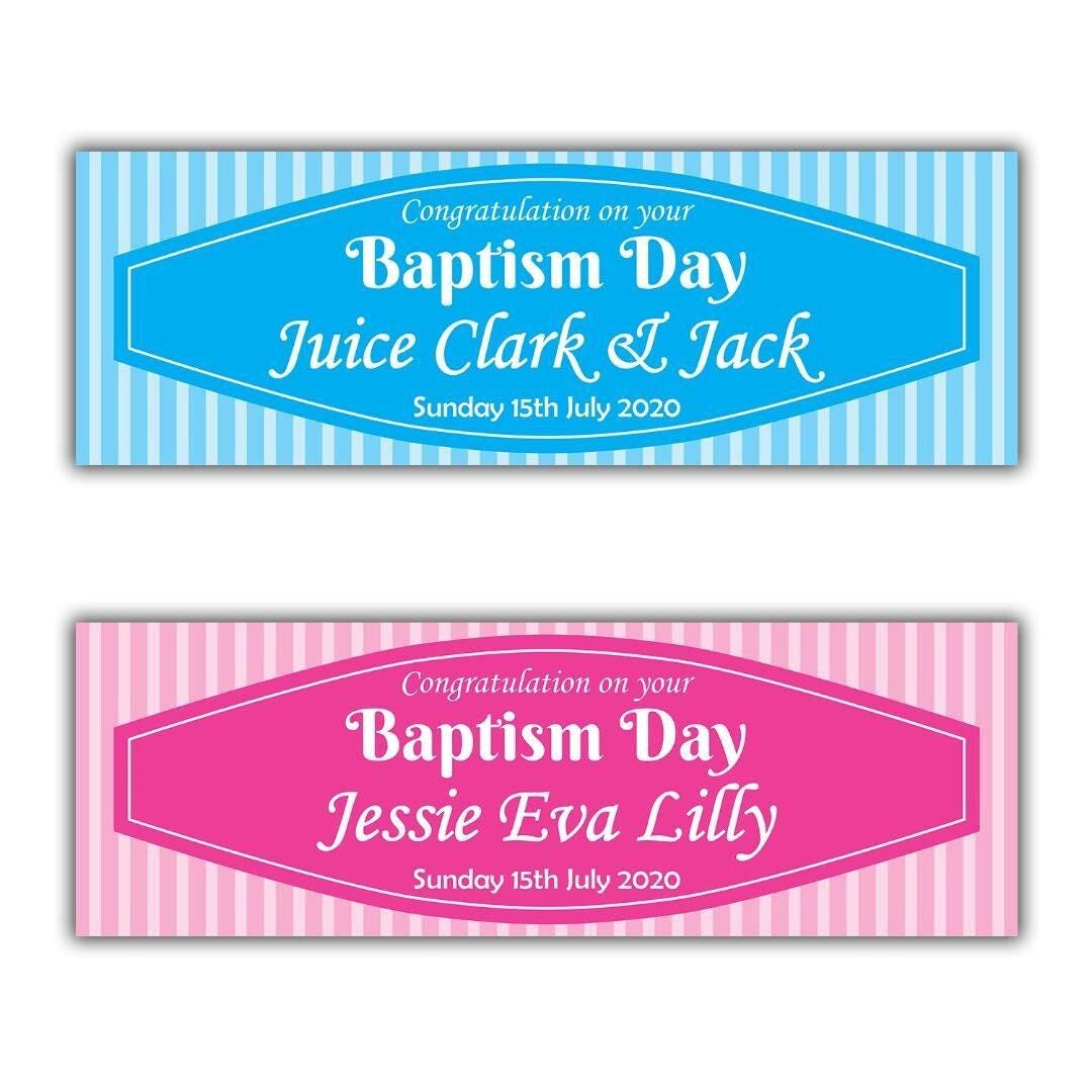 2 Personalised Baptism Party Celebration Banners Decoration Posters