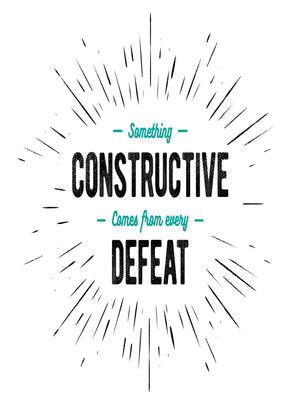 Something Constructive Comes Defeat Inspirational Quote Poster Print Wall