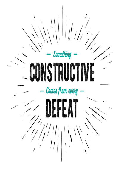 Something Constructive Comes Defeat Inspirational Quote Poster Print Wall