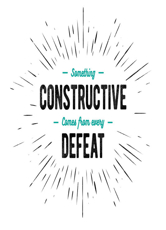 Something Constructive Comes Defeat Inspirational Quote Poster Print Wall