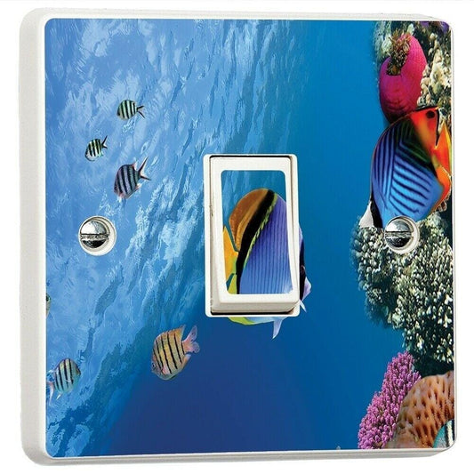 Tropical Corel Sea Fish Light Switch Sticker Cover Vinyl Skin Wall Decal Decor