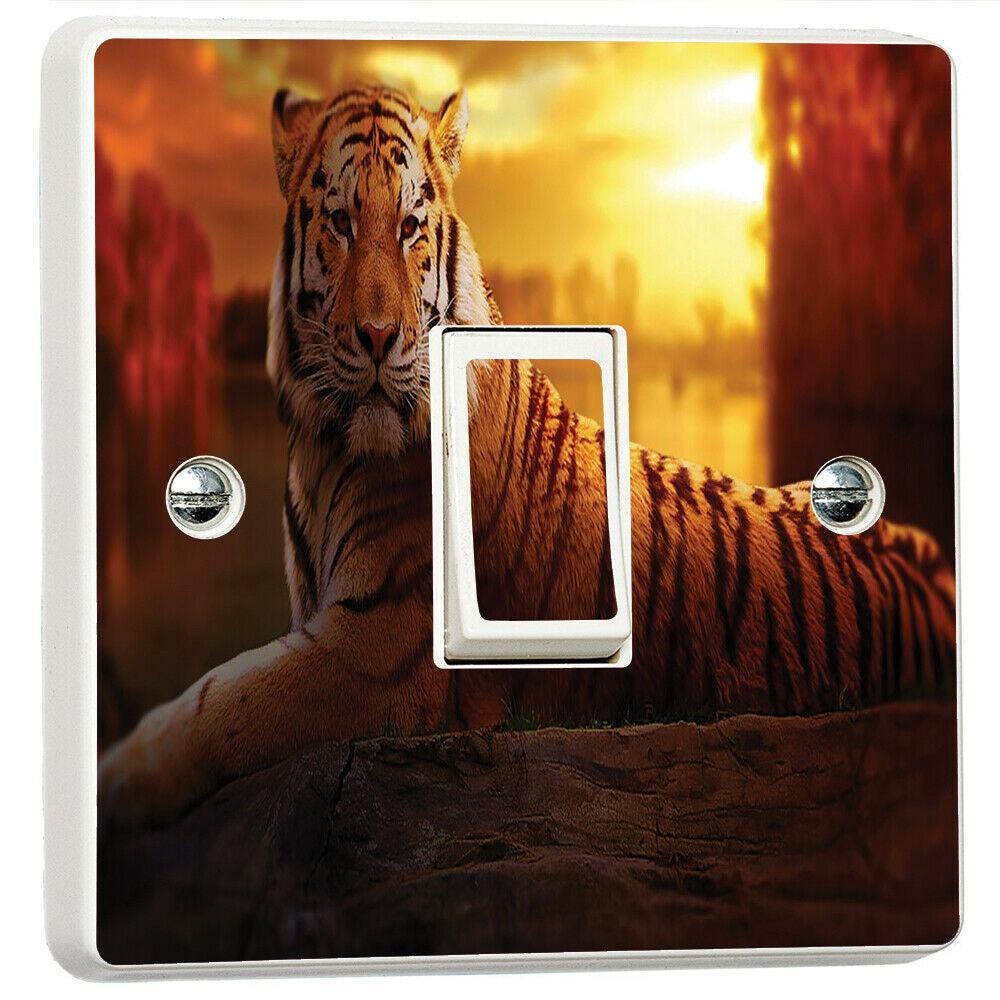 Tiger 3D Light Switch Sticker: Vinyl Wall Decor Decal