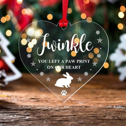 Personalised Rabbit Memory Christmas Bauble Pet Memorial Xmas Tree Keepsake Gift