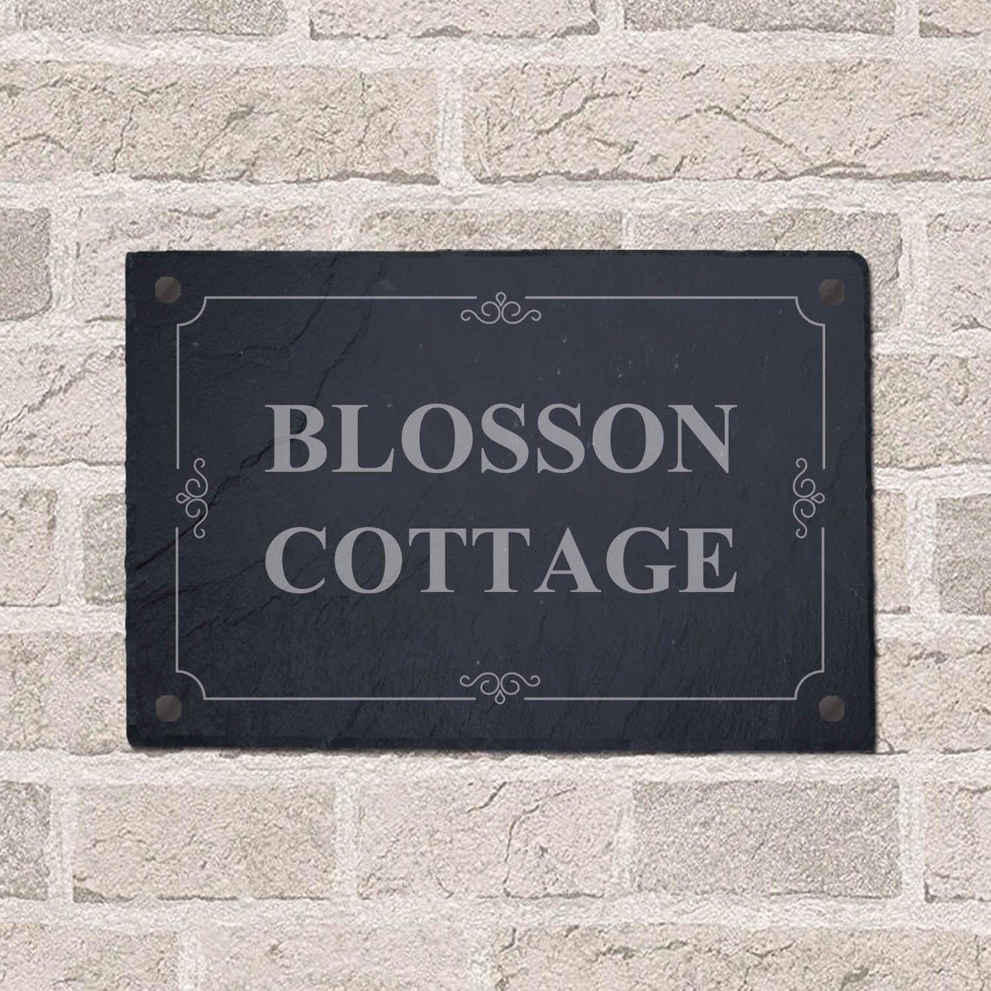 Personalised Slate House Sign Door Number Home Plaque Laser Engraved Stone