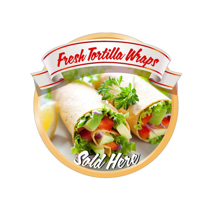 Fresh Tortilla Wraps Takeaway Window Van Cafe Shop Restaurant Sticker Sign Decal