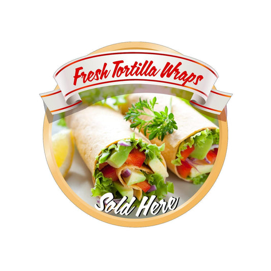 Fresh Tortilla Wraps Takeaway Window Van Cafe Shop Restaurant Sticker Sign Decal