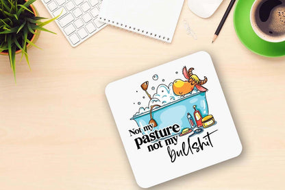 Funny Cow Mug & Coaster Set: Not My Pasture, Novelty Gift