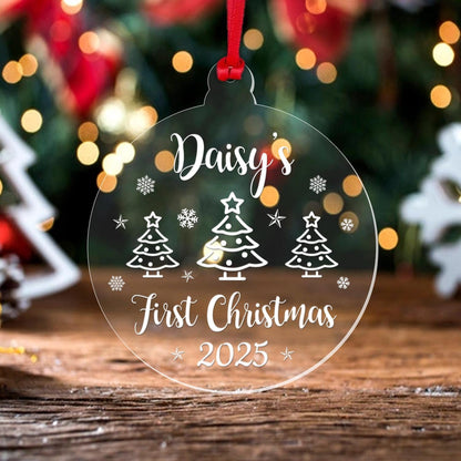 Personalised Babys First Christmas Bauble Xmas Tree Decoration Keepsake Gift