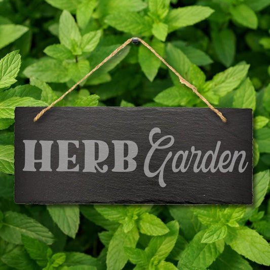 Herb Garden Gardening Gift Slate Sign Home Allotment Veg Pots Stone Hanging Sign