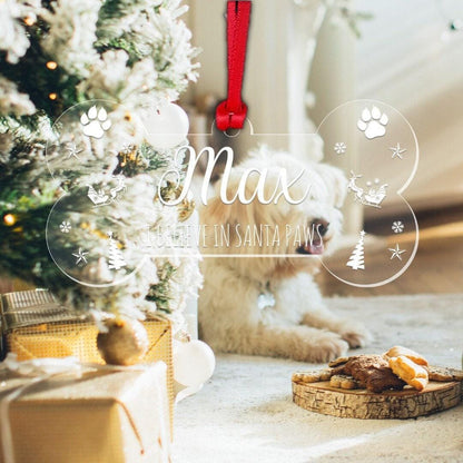 Personalised Merry Christmas Bauble Pet Dog Bone Ornament Xmas Tree Hanging Puppy Engraved Keepsake