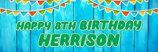 2 Personalised Birthday Celebration Banners Kids Party Decoration Bunting Posters For Boys Girls